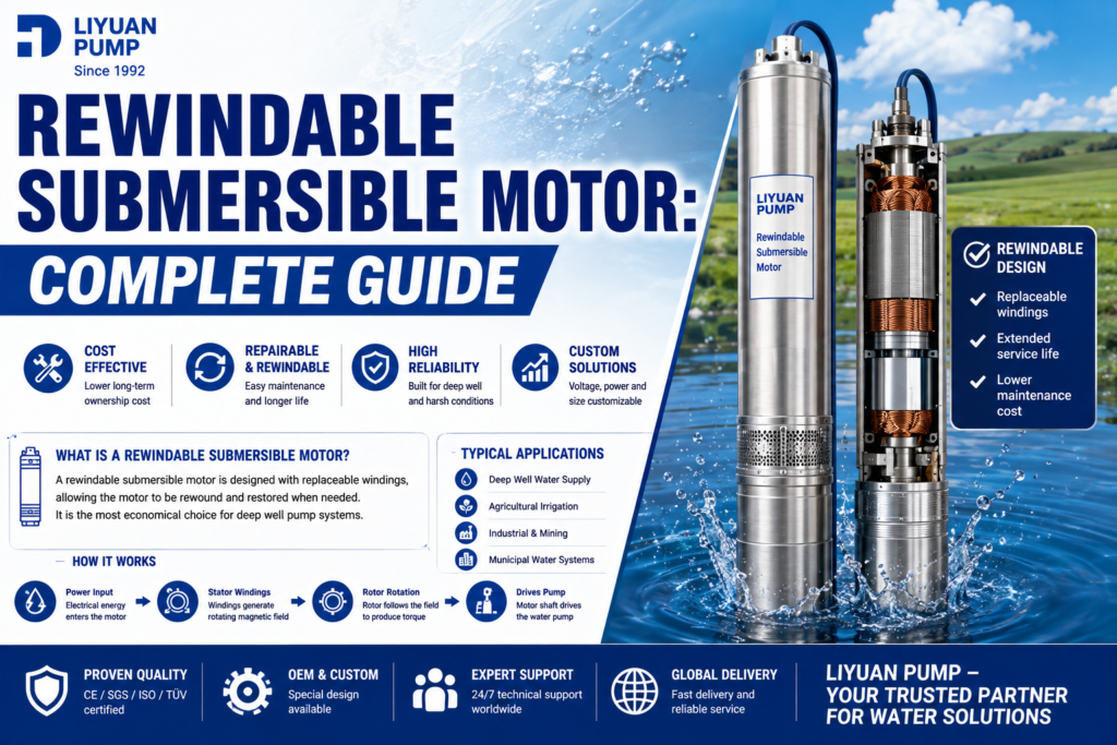 Rewindable Submersible Motors