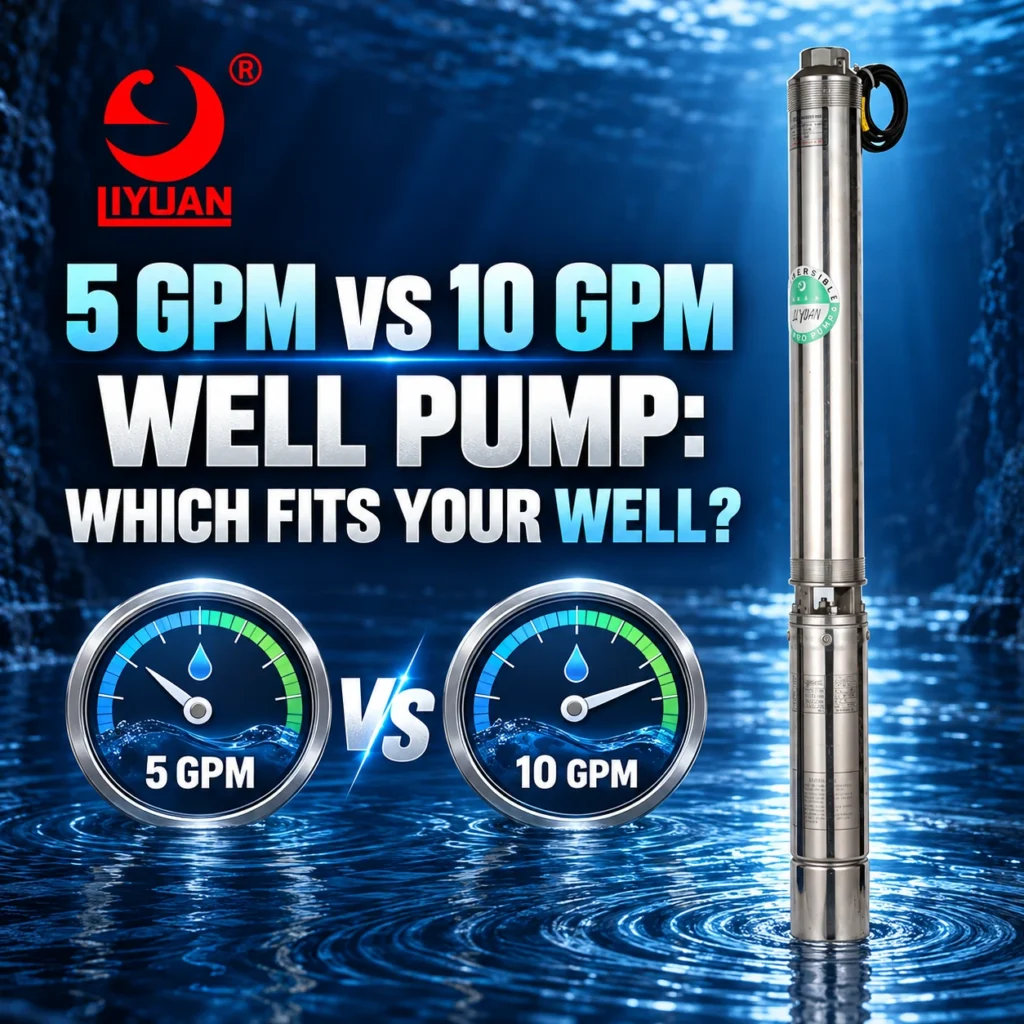 5 GPM Vs 10 GPM Well Pump Comparison Showing Flow And Head Differences At The Same Horsepower